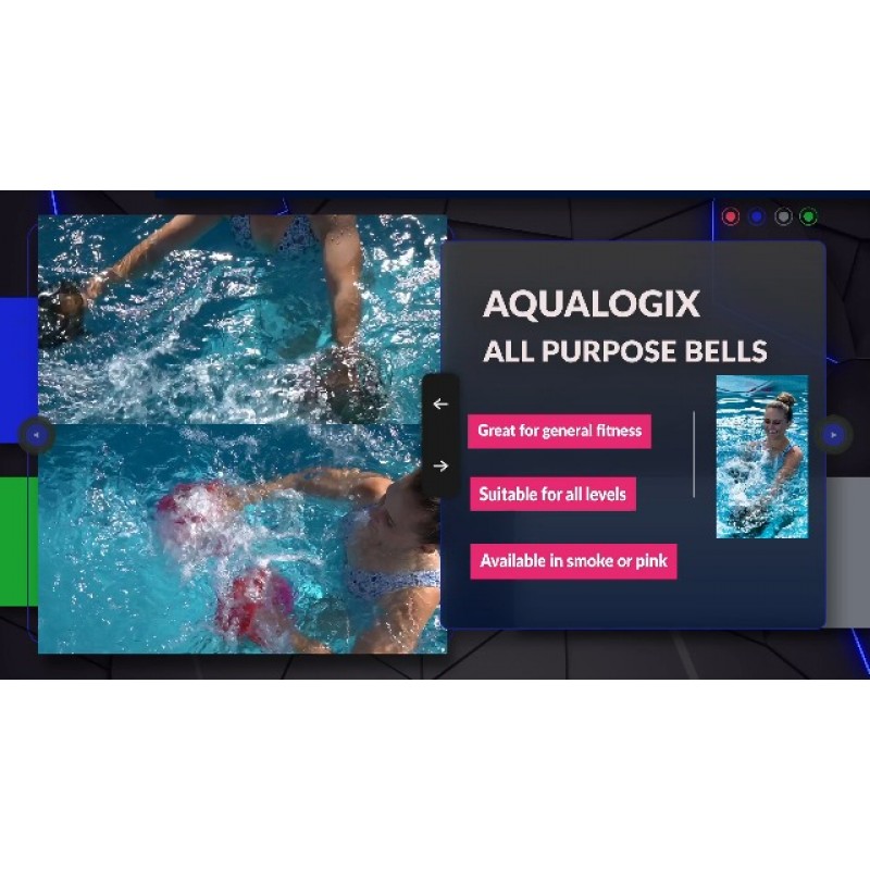 AquaLogix 중간 저항 다목적 아쿠아틱 벨 세트 - 핑크 - 상체 풀 운동 덤벨 - 데모 비디오 및 운동에 대한 링크 포함(벨 쌍 MRPCBELL_Pink)