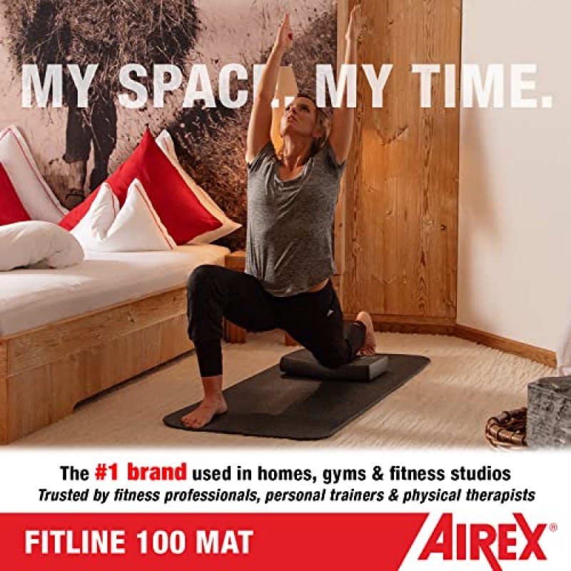 AIREX Fitline 100 프리미엄 운동 매트 - 재활, 근력 운동, 수중 에어로빅, 운동, 피트니스, 홈 트레이닝을 위한 홈 운동 매트 39