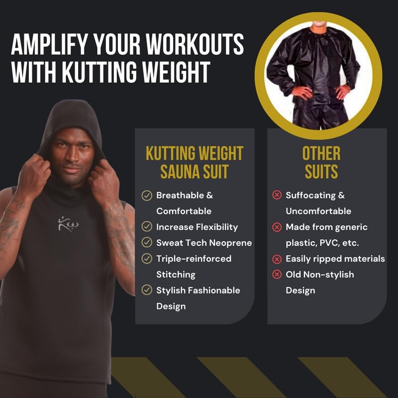 Kutting Weight - SweatTech 네오프렌 사우나 후드티 또는 재킷 - 운동 장비 - 열 트레이닝 강화 - 운동 극대화