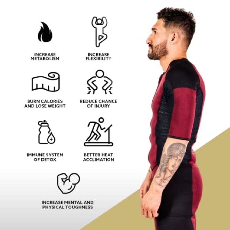 Kutting Weight - SweatTech 네오프렌 반소매 슈트 - 운동 트레이닝 슈트 - 열 트레이닝 강화 - 운동 극대화
