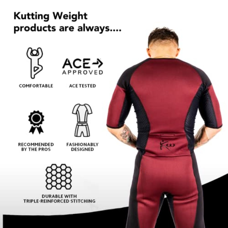 Kutting Weight - SweatTech 네오프렌 반소매 슈트 - 운동 트레이닝 슈트 - 열 트레이닝 강화 - 운동 극대화