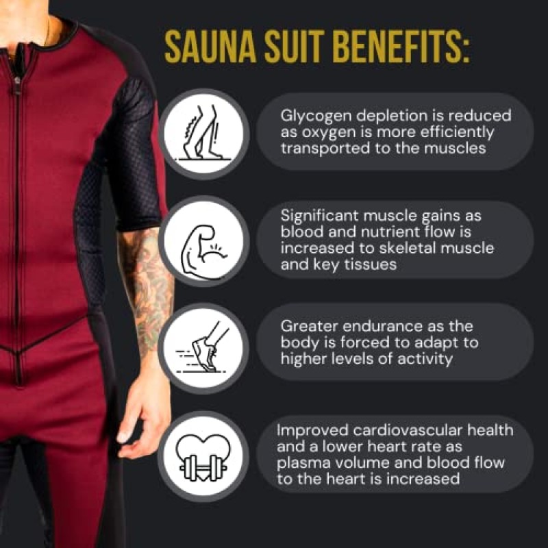 Kutting Weight - SweatTech 네오프렌 반소매 슈트 - 운동 트레이닝 슈트 - 열 트레이닝 강화 - 운동 극대화