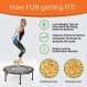 FIT Bounce PRO USA 번지 리바운더 | 조립 | 반접기 | 조용하고 아름답게 디자인된 성인과 어린이를 위한 프로 실내 미니 트램펄린 | DVD 및 온라인 운동, 보관 가방 및 바운스 카운터