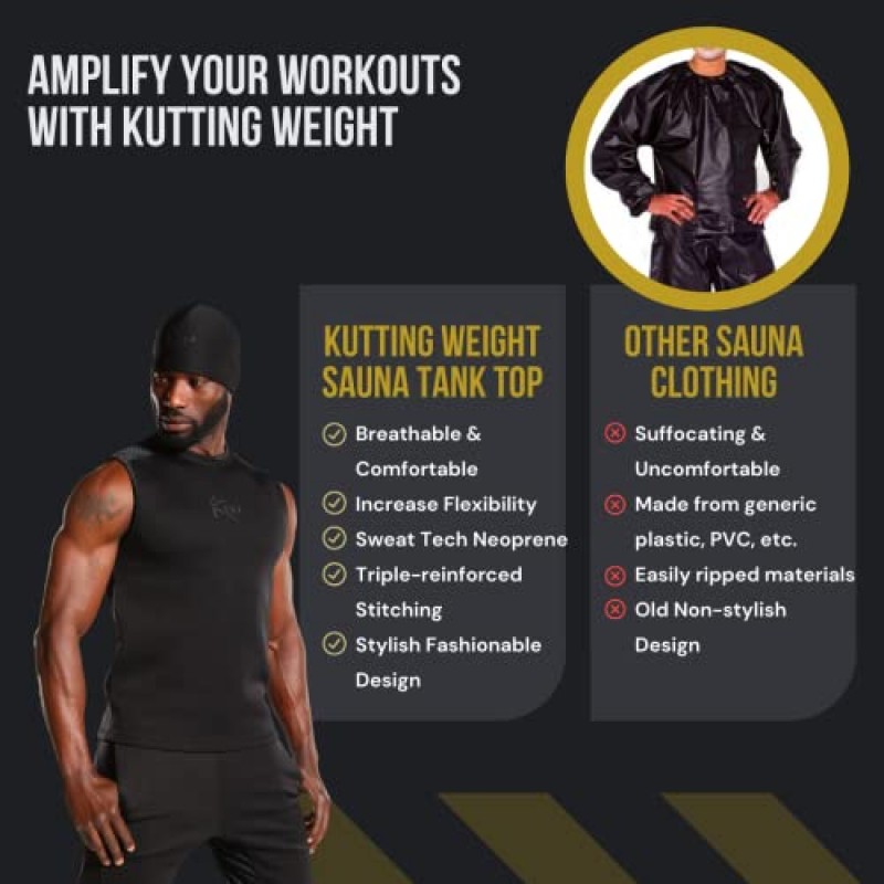 Kutting Weight - 남성용 네오프렌 사우나 정장 셔츠 - 체육관 또는 가정용 운동 셔츠 - 더 많은 칼로리를 태우고 부상을 줄이는 데 도움이 됩니다.