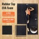 66FIT 0.56인치 가정용 고무 상판 두꺼운 체육관 바닥재 6개, 24 Sq Ft EVA 폼 매트, 상단, 고밀도 보호 운동 매트, 연동 장비 차콜 그레이(BP-LT-6638)