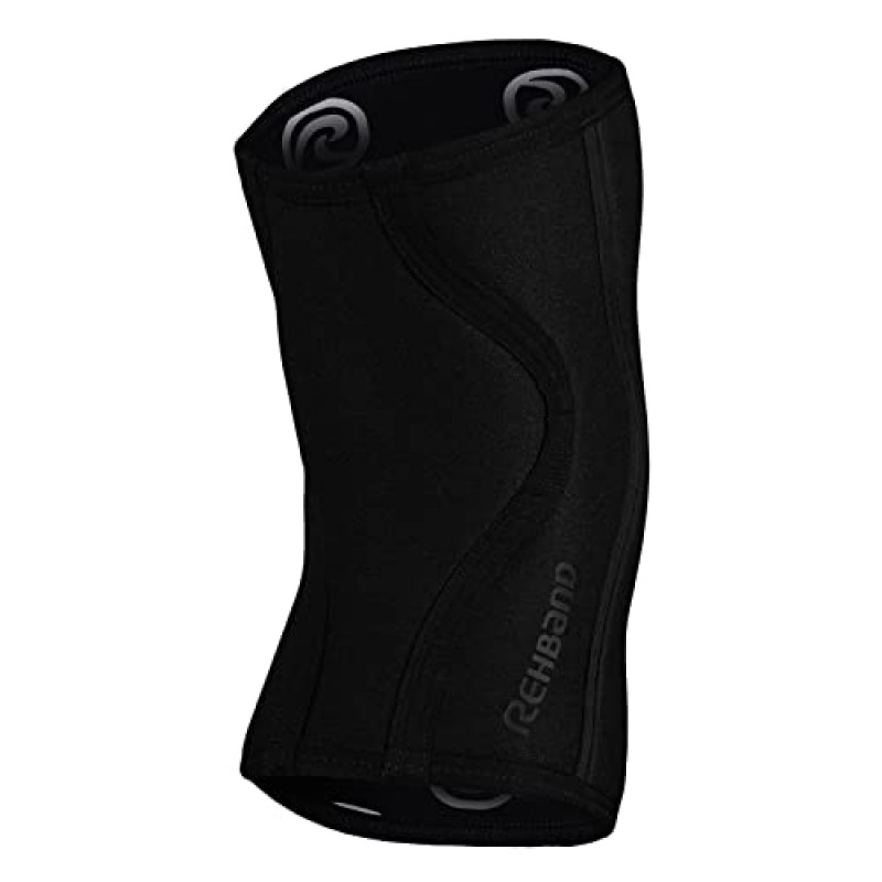 Rehband 7mm 무릎 슬리브 Power Max, 보디빌딩, 파워리프팅, 크로스핏 및 헤비 리프팅용 무릎 지지대 네오프렌, 색상: 카본/블랙, 사이즈: XS