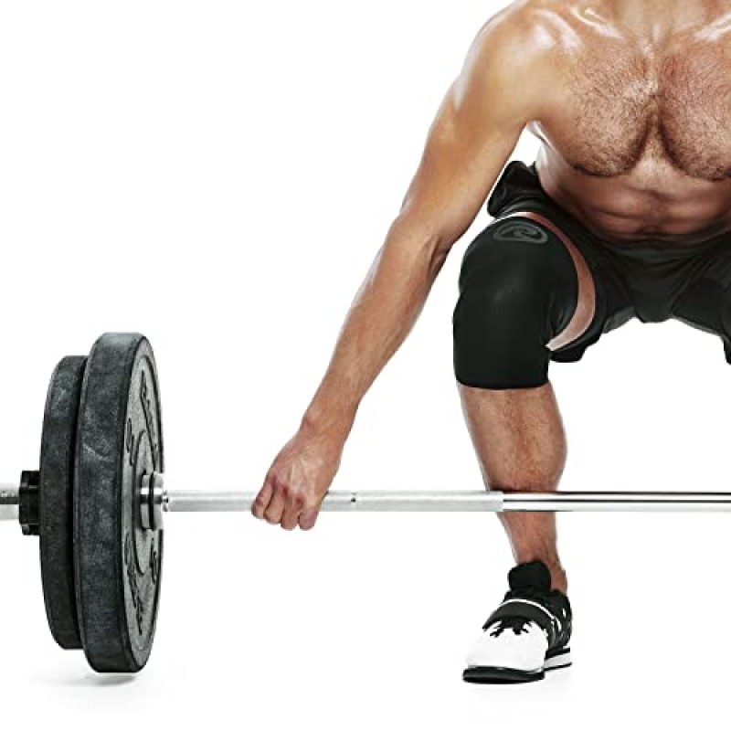 Rehband 7mm 무릎 슬리브 Power Max, 보디빌딩, 파워리프팅, 크로스핏 및 헤비 리프팅용 무릎 지지대 네오프렌, 색상: 카본/블랙, 사이즈: XS