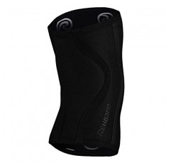 Rehband 7mm 무릎 슬리브 Power Max, 보디빌딩, 파워리프팅, 크로스핏 및 헤비 리프팅용 무릎 지지대 네오프렌, 색상: 카본/블랙, 사이즈: XS