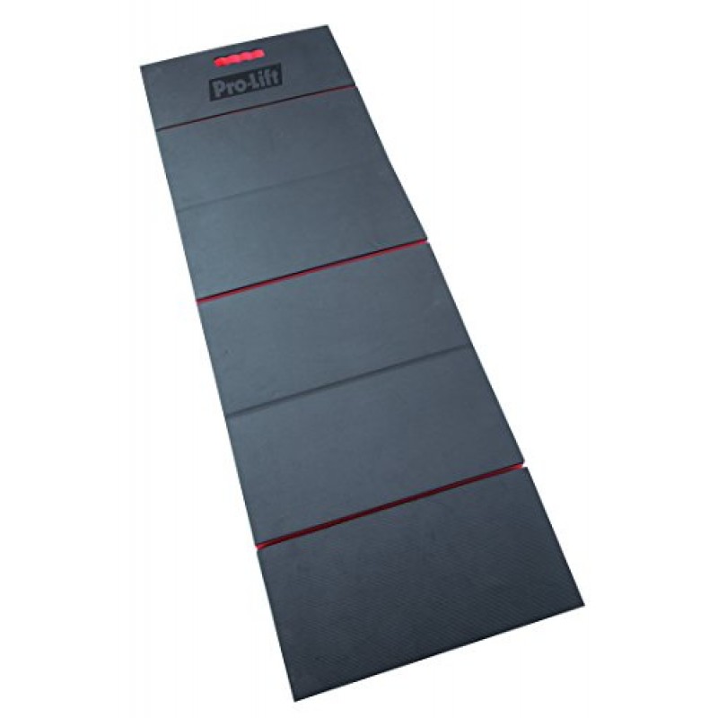 Pro Lift C-5006 접이식 EVA 매트 - 피로 방지 EVA 폼 시트(6겹) - 차고, 피크닉, 원예, 캠핑 및 야외 활동에 적합, 블랙/레드