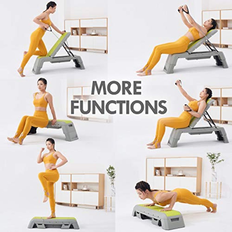 Leikefitness 코드 운동 플랫폼이있는 다기능 에어로빅 데크 조정 가능한 덤벨 벤치 웨이트 벤치 홈 체육관을위한 전문 피트니스 장비