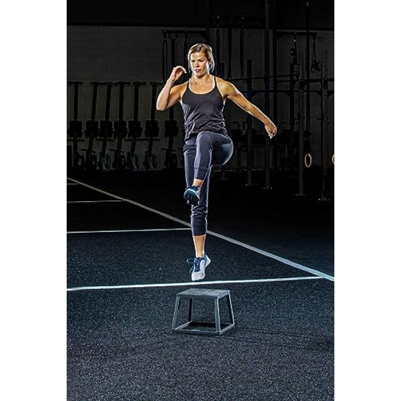 Rage Fitness Steel PlyoBox12-18-24-30인치 민첩성, 체력 및 컨디셔닝 근력 훈련을 위한 높은 미끄럼 방지 플라이오메트릭 점프박스(개별 판매)가정 및 체육관용 플라이오메트릭 플랫폼 스텝 업 박스 점프
