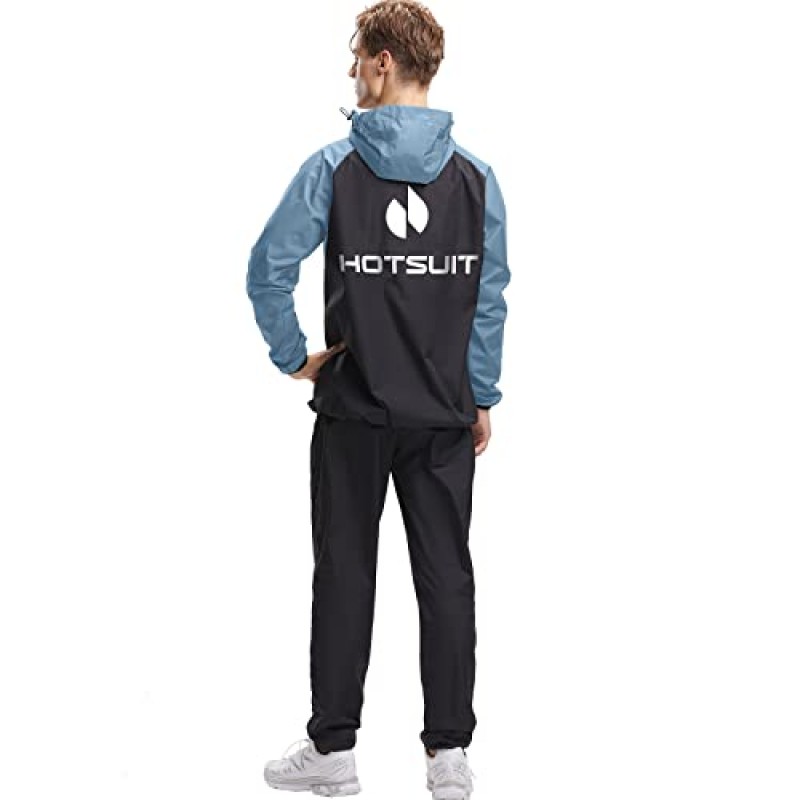 남성용 HOTSUIT 사우나 슈트 땀 사우나 자켓 바지 체육관 운동 스웨트 슈트