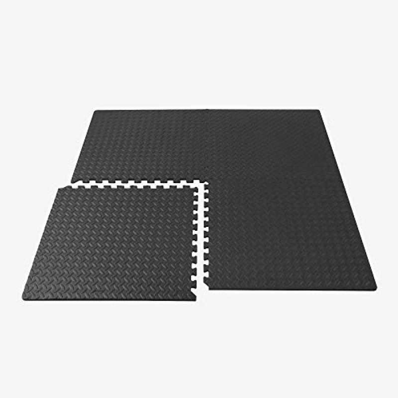 Velotas 1/2인치 연동 EVA 폼 개인 피트니스 매트, 실내 운동용 다이아몬드 플레이트 운동 매트, 24인치 x 24인치