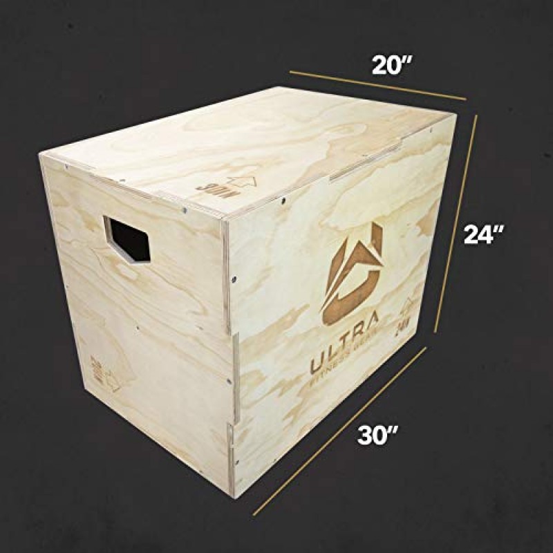 점프, MMA 훈련을 위한 울트라 피트니스 기어 3 in 1 Wood Plyo Box. 플라이오메트릭.