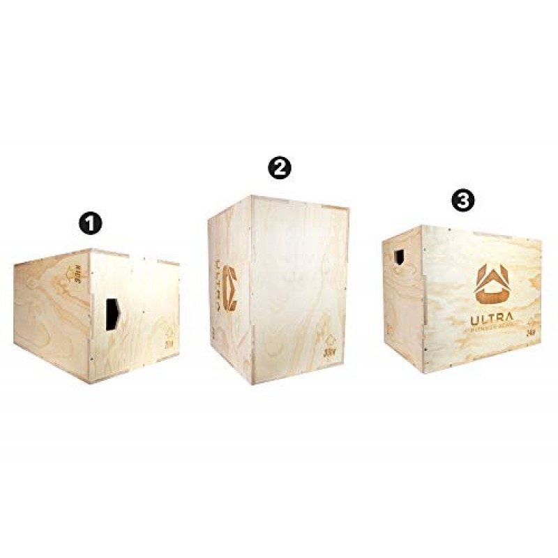점프, MMA 훈련을 위한 울트라 피트니스 기어 3 in 1 Wood Plyo Box. 플라이오메트릭.