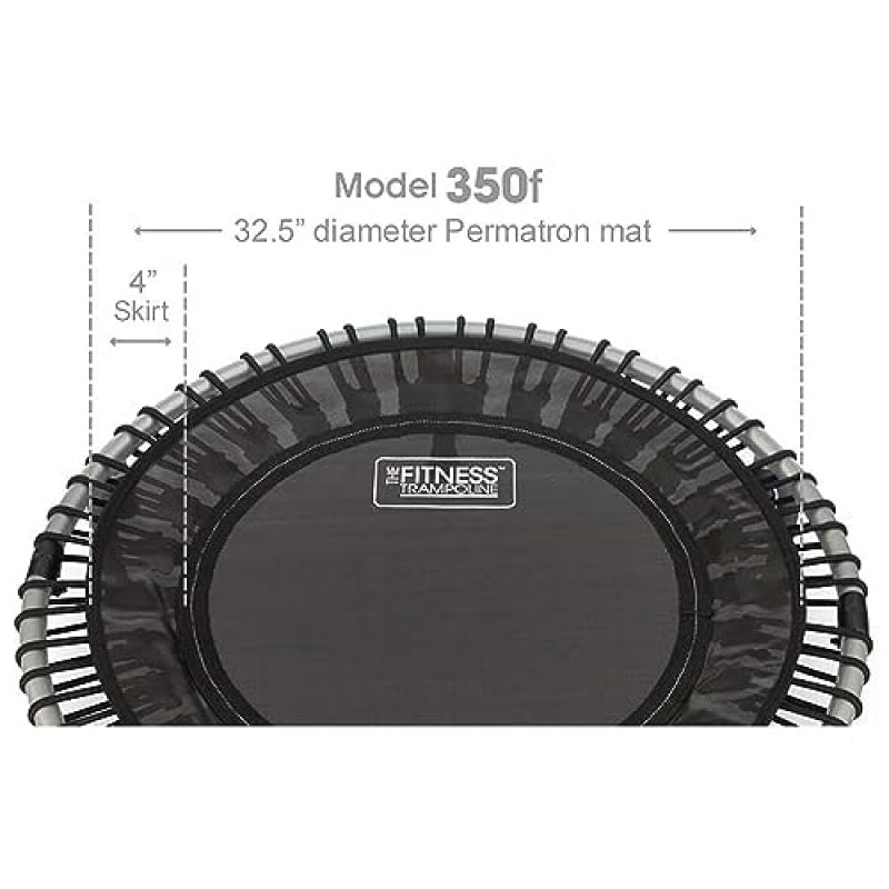 JumpSport 350/350f/370 실내 피트니스 트램펄린, 39인치 | 맞춤형 바운스를 위한 30개의 조정 가능한 번지 | 안전하고 안정적인 팁 없는 아치형 다리 | 60일 평가판 스트리밍 비디오 및 DVD 포함