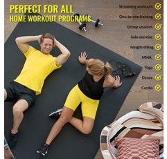 ActiveGear 대형 운동 매트 8 x 6피트 7mm 두께 홈 체육관 바닥재용 프리미엄 울트라 내구성 미끄럼 방지 고무 운동 매트 | 유산소 운동, 피트니스, Plyo에 적합 | 보너스 줄넘기 및 보관 가방 포함