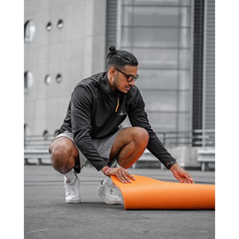 RUSH ATHLETICS IGNITE 프리미엄 점프 로프 피트니스 매트 - 118cm x 118cm 8mm 두께, 고밀도 미끄럼 방지, 가정용 운동 매트 - 유산소 운동, 요가 매트