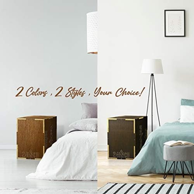 Yes4All 3 in 1 목재 플라이오 박스, 홈 체육관 및 야외 운동용 플라이오메트릭 박스 - 16x14x12