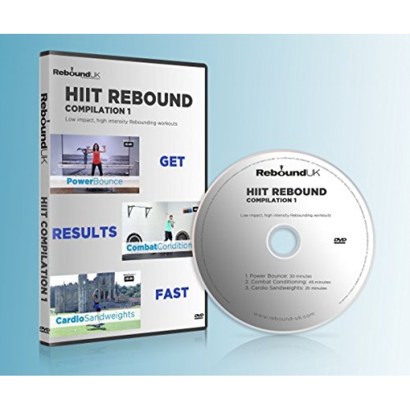 막시무스 HIIT 바운스 프로 USA | 성인을 위한 트램펄린 운동 | 평면 또는 경사형 접이식 리바운더 | 피트니스 및 체중 감량을 위한 DVD와 무료 온라인 비디오 | 최대 400파운드 | 이미 조립됨