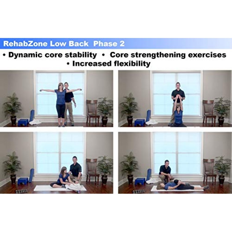 RehabZone 요통 및 핵심 운동 계획: 의사가 승인한 요통 가정 운동 및 재활 프로그램