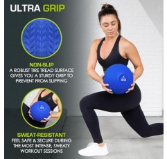ProsourceFit 슬램 메디신 볼 5, 10, 15, 20, 25, 30, 50파운드 부드럽고 트레드 질감이 있는 그립 크로스 트레이닝, 근력 및 컨디셔닝 운동, 심장 강화 및 코어 운동을 위한 사하중 공