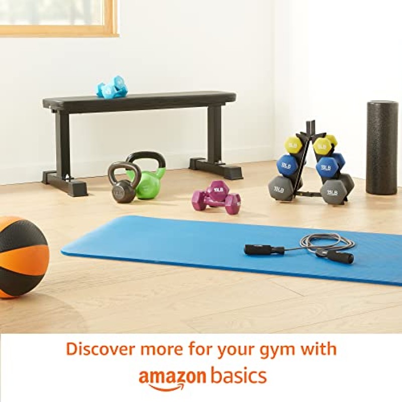 Amazon Basics 고무로 포장된 운동 및 피트니스 육각 덤벨, 근력 훈련용 핸드 웨이트