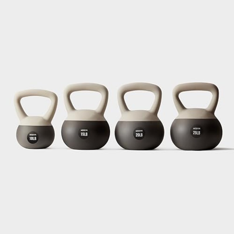 WEGYM 10LB 소프트 Kettlebell 세트 헤비 듀티 스틸 샌드 Kettlebells 역도, 충격 방지 무게, 근력 및 코어 훈련 홈 체육관, 숲