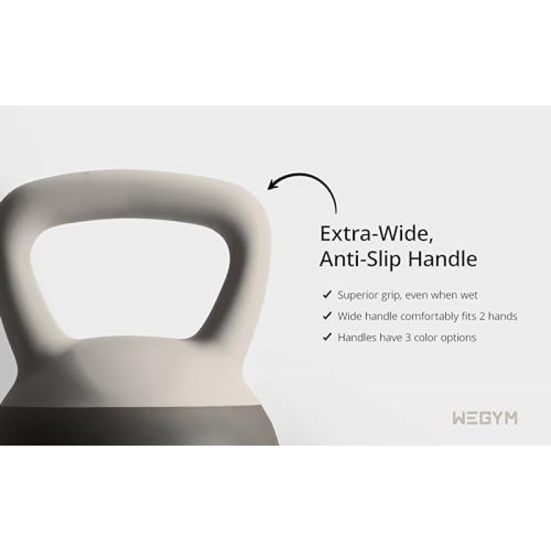 WEGYM 10LB 소프트 Kettlebell 세트 헤비 듀티 스틸 샌드 Kettlebells 역도, 충격 방지 무게, 근력 및 코어 훈련 홈 체육관, 숲