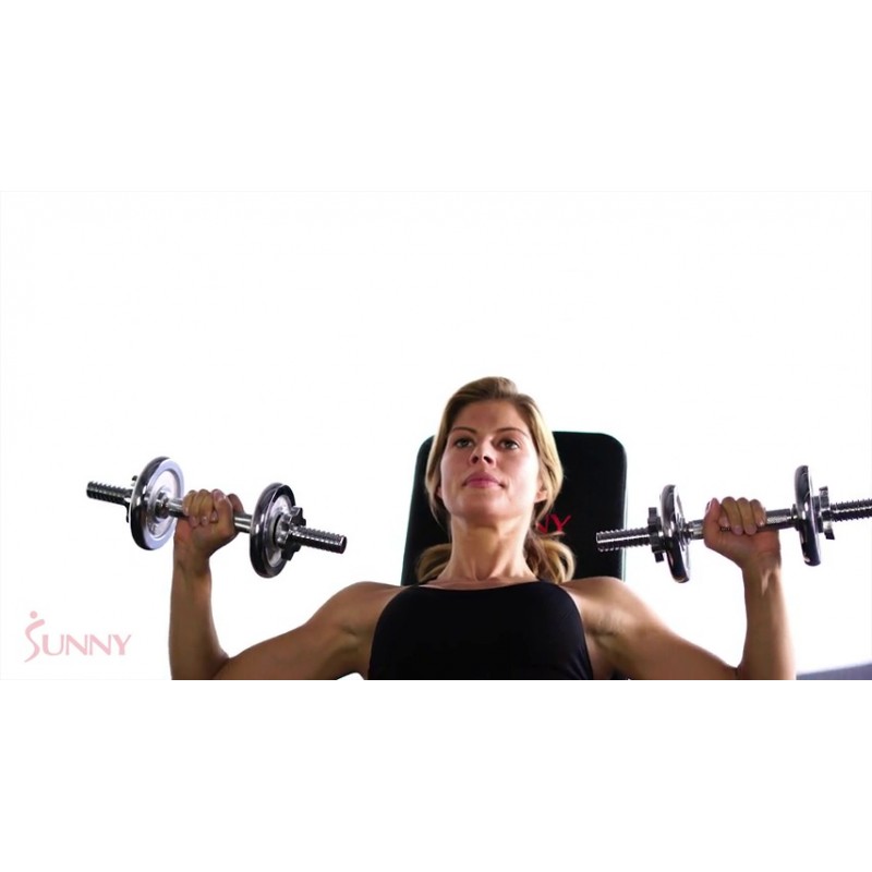 Sunny Health & Fitness 33파운드 크롬 덤벨 세트 휴대용 케이스 포함 - 아니요. 014