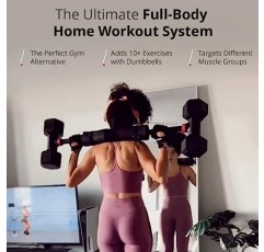 Jayflex Hyperbell 덤벨 변환기 - 덤벨을 홈 피트니스용 바벨 세트 및 케틀벨로 변환 - 역도용 조절 가능 및 최대 200lb 용량 웨이트 바벨