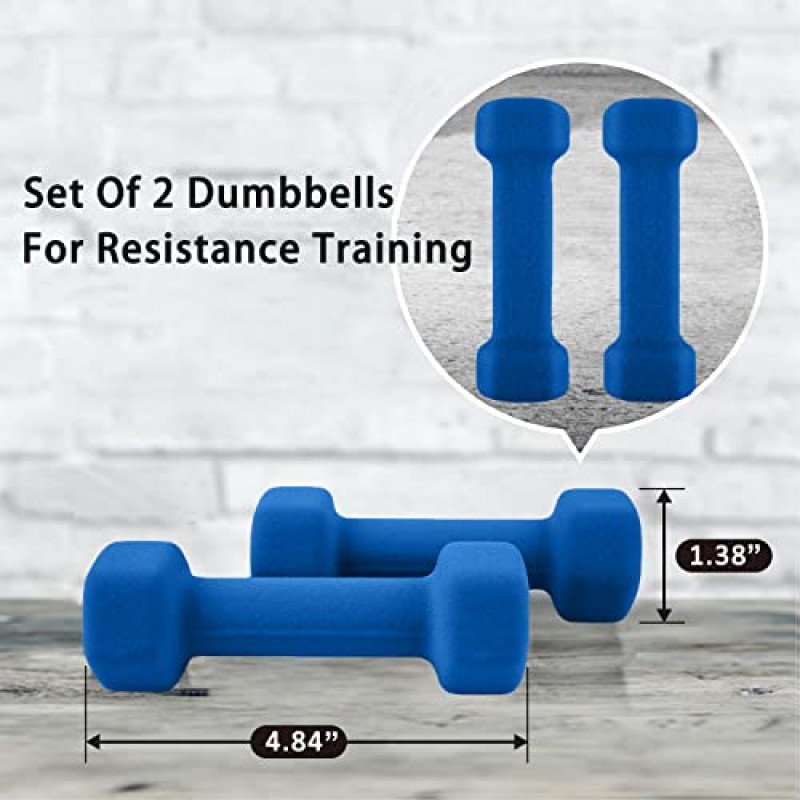 Saorzon Dumbbells 2개 세트 홈 체육관용 운동 피트니스 덤벨 프리 웨이트 핸드 헥스 덤벨