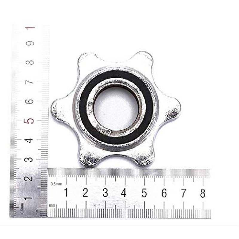 CTIIU 표준 바벨 스핀 잠금 칼라 덤벨 육각 너트 캡 25MM 웨이트 트레이닝 피트니스 운동용 - 1 쌍