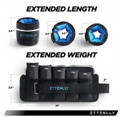 ZTTENLLY 조정 가능한 발목 무게 1 ~ 2/5/10/20 LBS 캐리 백 포함 쌍 - 통기성 직물, 반사 트림 - 근력 훈련 다리 손목 팔 발목 걷기 무게 세트 여성용 남성용…