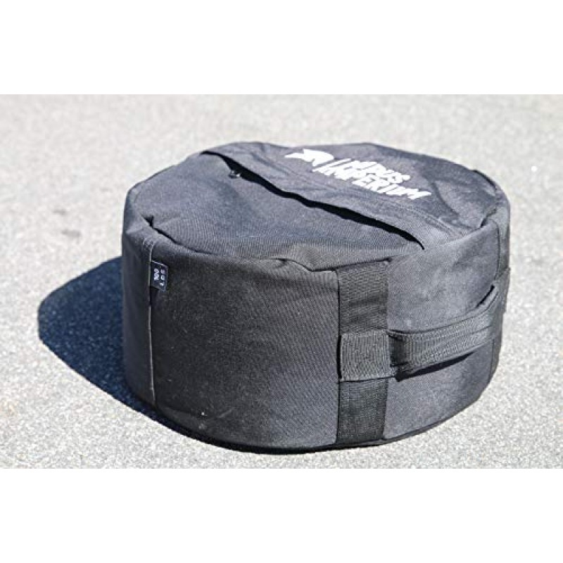 Ludus Imperium 라운드 피트니스 샌드백 150/100/50 LB 손잡이 2개 - 훈련, 피트니스, 교차 훈련 및 운동, 운동, 샌드백 웨이트용 고강도 운동 샌드백