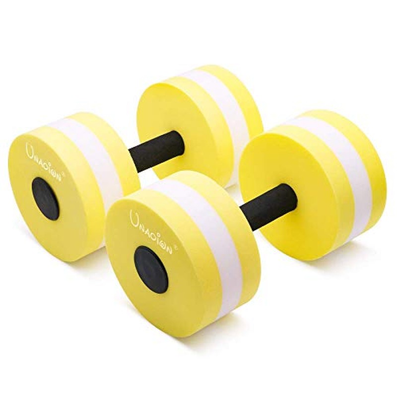 UNAOIWN 풀 운동을위한 물 무게 2Pcs 물 아령 물 에어로빅 풀 바벨 수영을위한 경량 저항 수생 덤벨