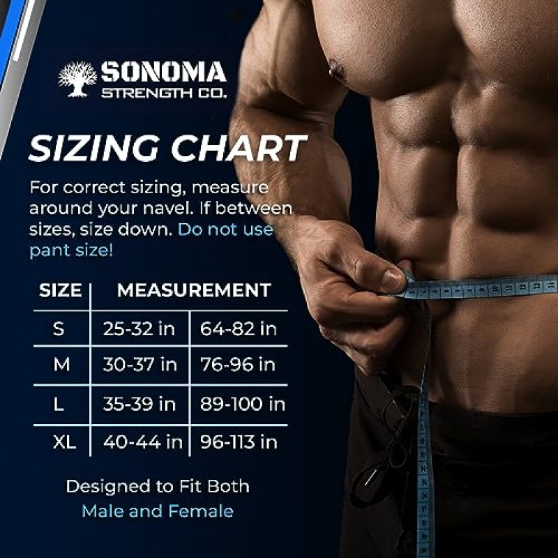 Sonoma Strength Co. 역도 벨트 - 100% 천연 가죽 - 10mm 두께, 4