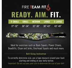 남성용 및 여성용 Fire Team Fit 역도 벨트, 6인치, 보디빌딩 및 크로스 트레이닝 운동, 스쿼트, 런지를 위한 피트니스 등 지원
