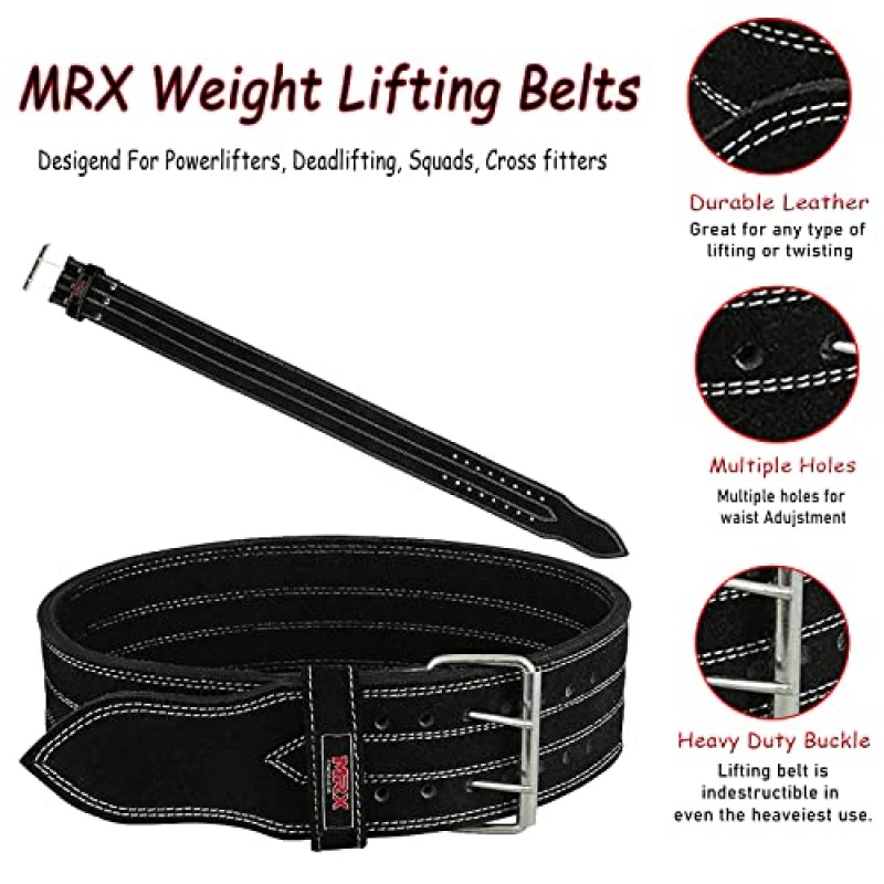 MRX Powerlifting 가죽 벨트 4 
