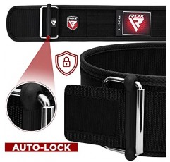 RDX 역도 벨트 - AUTO LOCK 4인치 올림픽 크로스 트레이닝용 프리미엄 조절식 체육관 벨트 - 남성 여성 기능성 피트니스 운동 지원 - WOD 파워리프팅 보디빌딩 역도 데드리프트