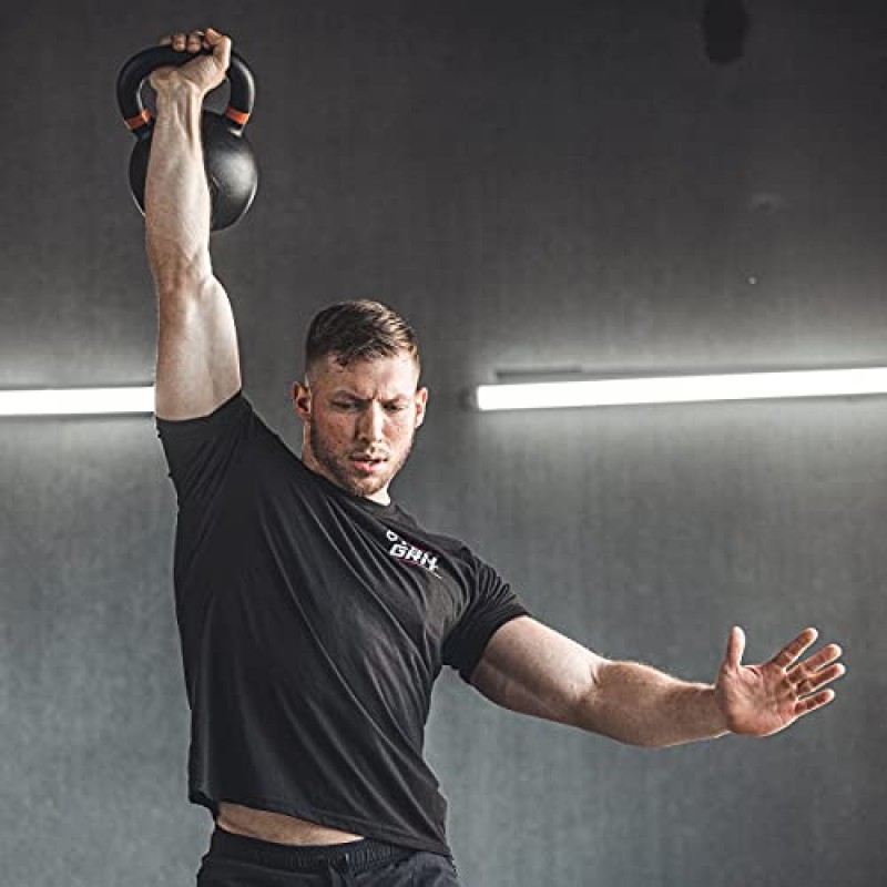 Tru Grit Fitness 주철 케틀벨 무게 – 간편한 그립 핸들 – 분말 코팅 – 홈 체육관 장비 – 사용 가능한 무게 크기: 10, 12, 15, 20, 25, 26, 30, 35, 44, 53, 62, 70 lbs