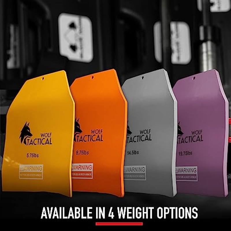 WOLF TACTICAL 곡선형 웨이트 조끼 플레이트 - 5.75/8.75/14.5LB 쌍 - 윤곽이 잡힌 인체공학적 핏 - WOD, 근력 훈련, 달리기, 고강도 운동