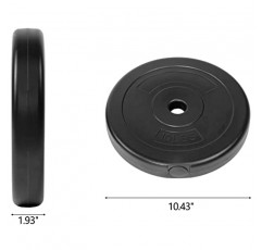 BalanceFrom Vinyl 표준 1인치 플레이트 근력 훈련 및 역도용 웨이트 플레이트, 쌍 또는 세트