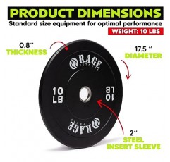 Rage Fitness 10lb 올림픽 범퍼 플레이트, 2