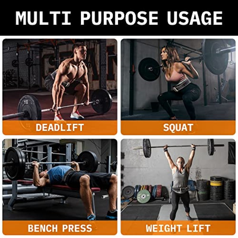 Ativafit 역도 벨트 파워 리프팅, 스쿼트, 보디 빌딩, 헤비 듀티 스틸 정품 가죽 벨트 남성과 여성을위한 역도 지원을위한 빠른 잠금 체육관 무게 벨트