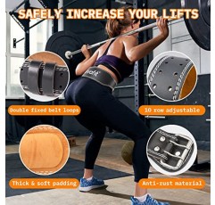 Ativafit 역도 벨트 파워 리프팅, 스쿼트, 보디 빌딩, 헤비 듀티 스틸 정품 가죽 벨트 남성과 여성을위한 역도 지원을위한 빠른 잠금 체육관 무게 벨트