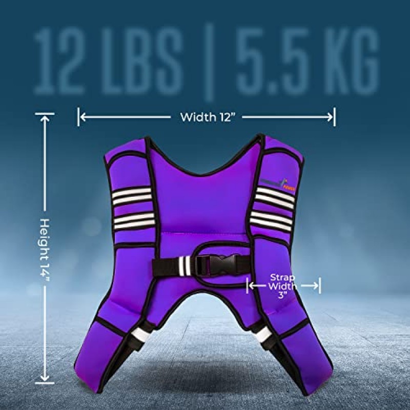 체조 파워 - 가중 조끼 6lb, 10lb, 12lb, 25lb, 35lb, 45lb, 60lb 탈착식 철제 웨이트(남성 및 여성용) 미용 체조 및 피트니스 스포츠 훈련용 운동