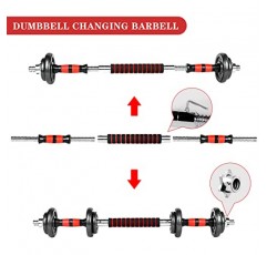 조정 가능한 덤벨, 20.5-65.5lbs 조정 가능한 바벨 세트, 2 in 1 웨이트 덤벨 세트, 다기능 프리 웨이트 덤벨 바벨 세트, 홈 체육관용 운동 피트니스 장비, 근육 강화 및 코어 피트니스
