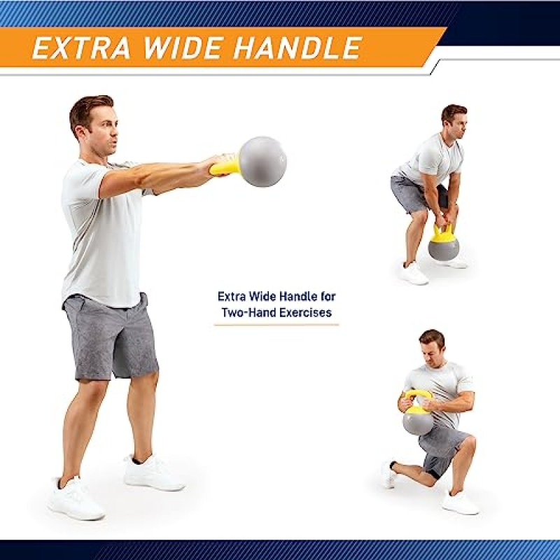 PROIRON Soft Kettlebell 8lb, 16lb, 24lb, 32lb Kettlebells with Iron Sand, 미끄럼 방지 손잡이, 피트니스용 주전자 무게, 운동, 운동, 홈 체육관, 근력 운동, 보디빌딩 역도
