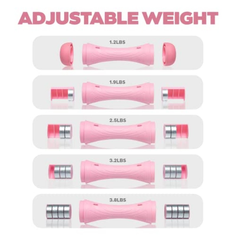Yes4All 덤벨 핸드 웨이트, 집에서 여성용 조절 가능한 덤벨 3 in 1 - 홈 체육관 운동, 여성, 남성, 청소년을 위한 근력 훈련을 위한 피트니스 핸드 웨이트 세트